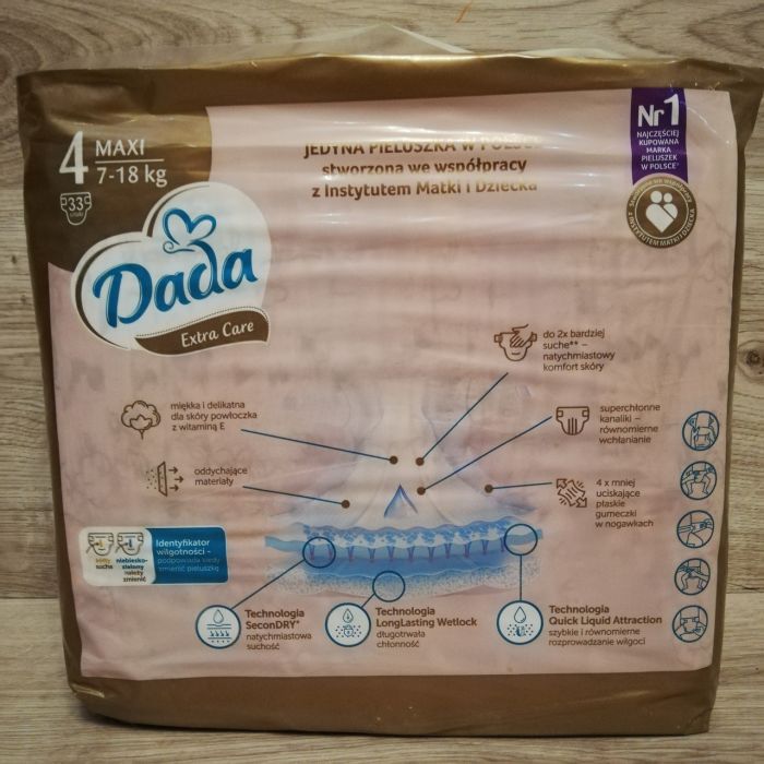 Підгузки Dada Extra Care 4 Maxi (7-18 кг), 33 шт.