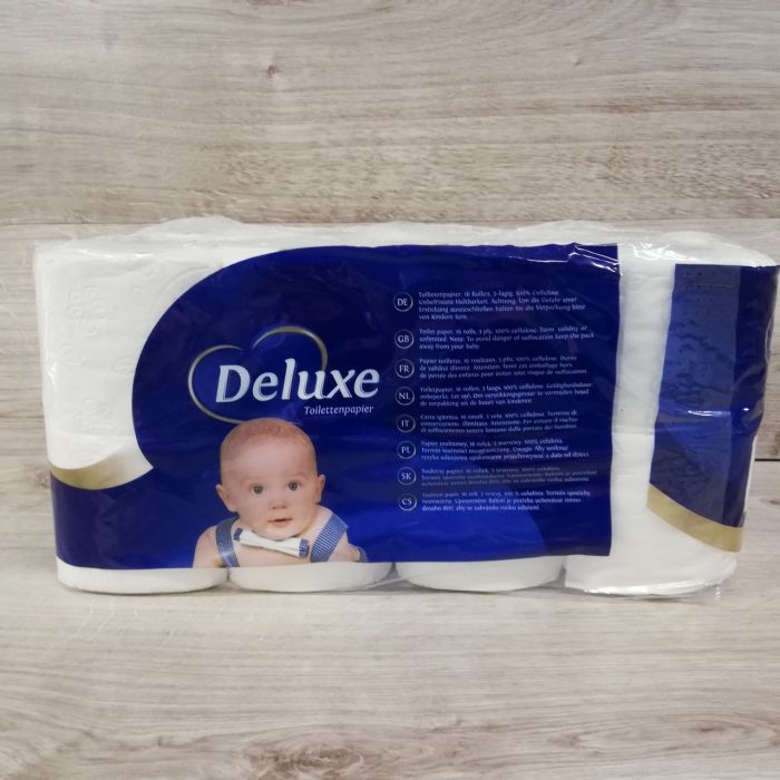 Туалетний папір Deluxe 3-шаровий 16 рулонів.