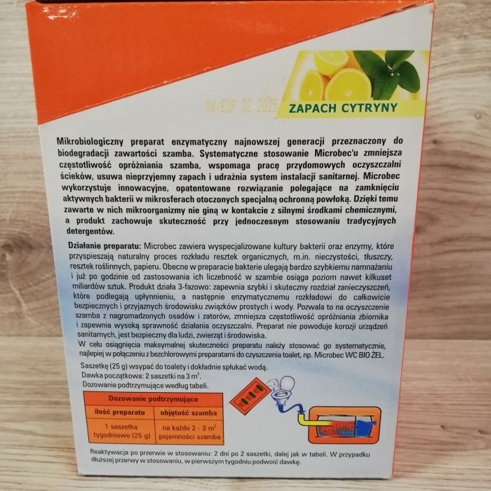 Засіб Microbec Ultra для вигрібних ям і септиків (лимон), 25 г