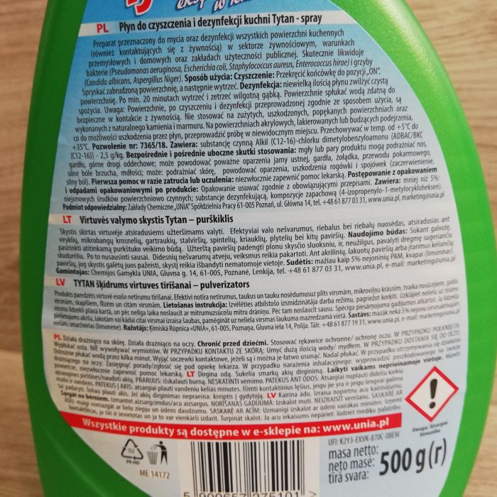 Рідина Tytan Ekspert для миття кухні 500ml
