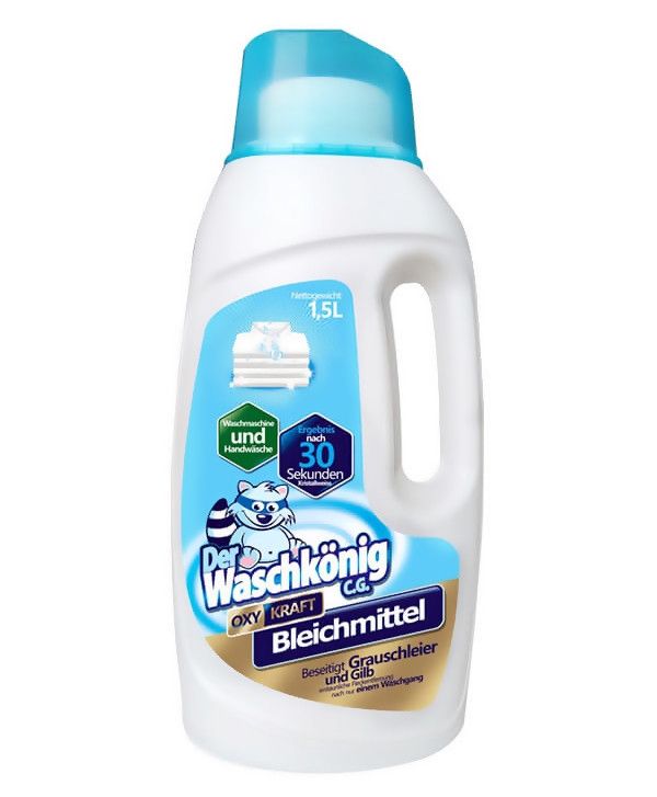 Кисневий відбілювач-рідкість для білих і світлих речей Waschkonig Bleichmittel Oxy Kraft 1,5 л