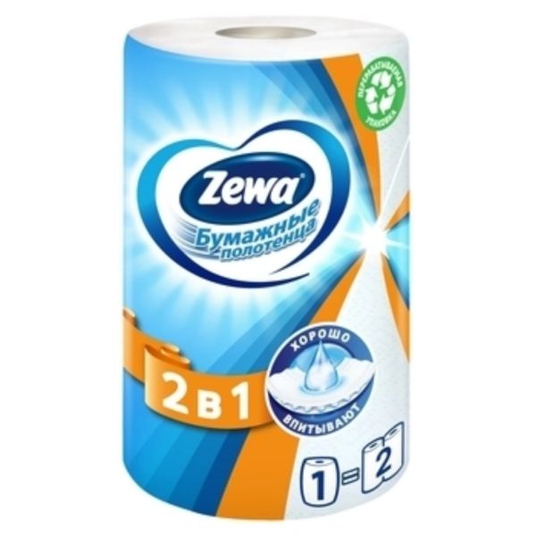 Паперові рушники Zewa 2 в 1, 1 рулон