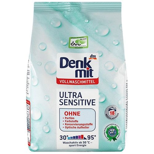 Безфосфатний дитячий порошок DenkMit Ultra Sensitive 18 прань