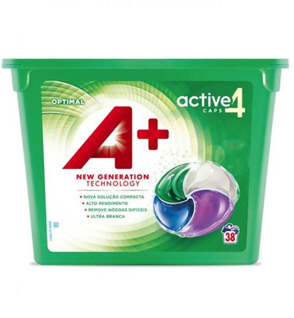 Гель-капсули для прання А+ 4в1 Optimal Універсальні 38 шт.