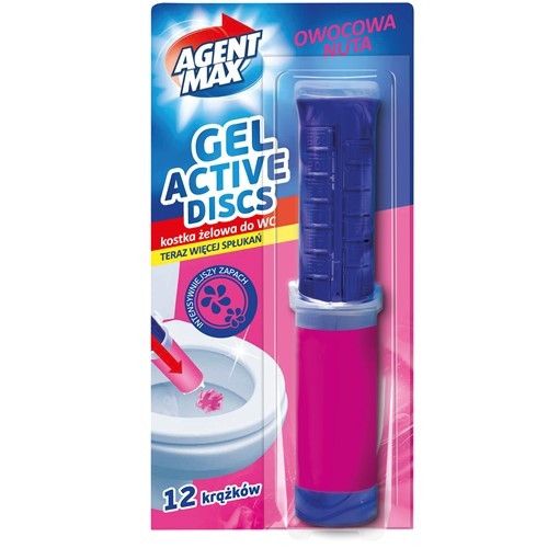 Гель-стік туалетний Agent Max Фруктова нота, 75 мл, 12 стиків чистоти. Види в асортименті