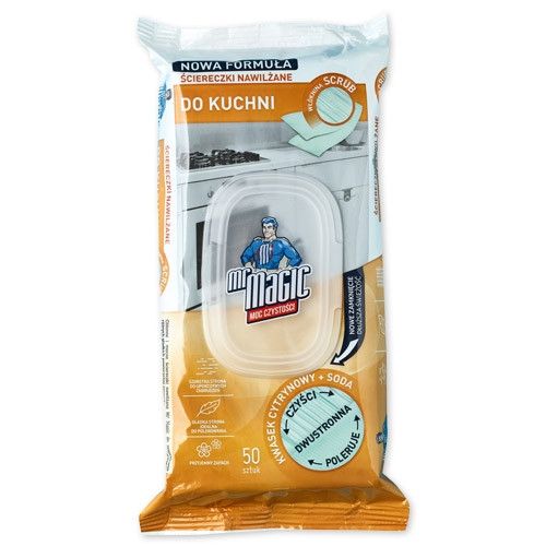 Вологі серветки Mr Magic Для прибирання кухні, 60 шт.