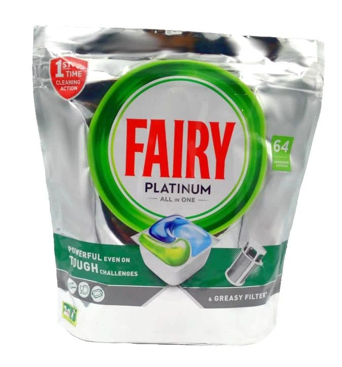 Fairy Platinum All In One Оригінальні таблетки для посудомийної машини 64 шт.