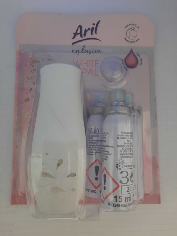 Освіжувач повітря дозатор із запасками (3*15 мл) ARIL WHITE OPAL