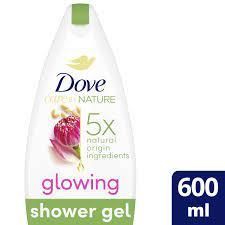 Крем-гель для душу Dove Glowing lotus flower extract & rice water, 600 мл