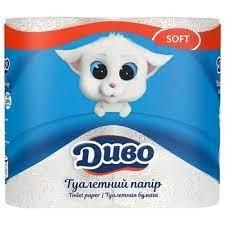 Туалетний папір Диво Soft 2 шари 4 рулон