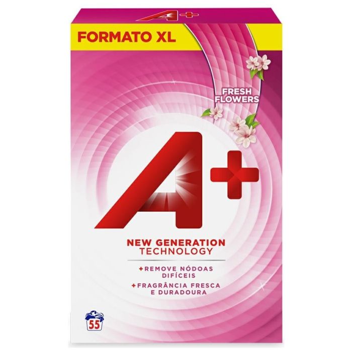 Безфосфатний порошок для прання A + Fresh Flowers Універсальний, 3.3 кг (55 прань)