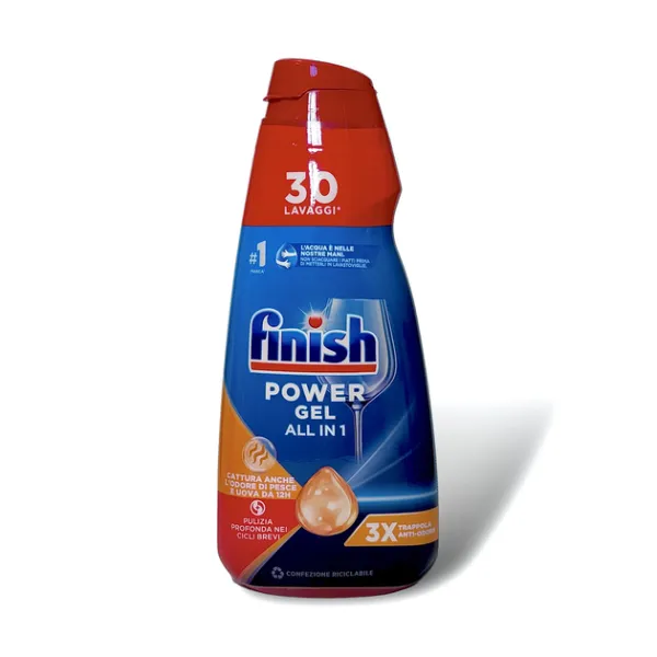Гель для миття посуду Finish проти запахів power gel anti odore 30прань, 600мл