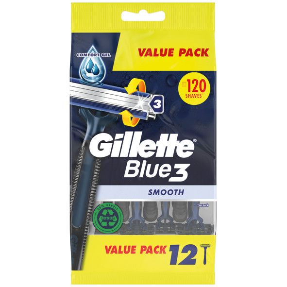 Станки бритвяні Gillette Blue SMOOTH 3, 12 шт.