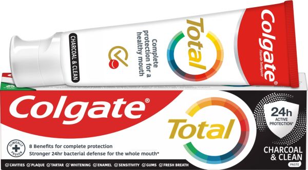 Зубна паста Colgate Total Charcoal&Clean антибактеріальна з активованим вугіллям 75 мл