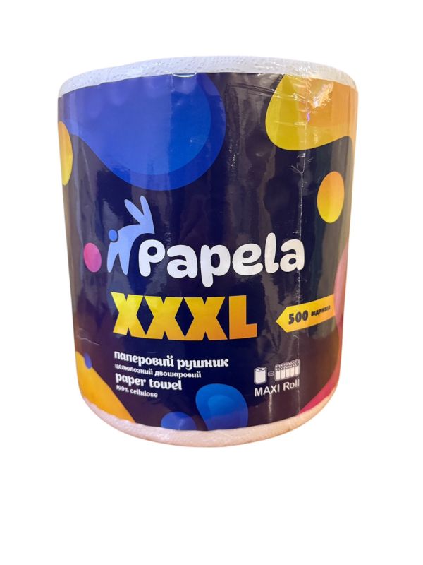 Паперовий рушник papela xxxl 2 шари 500 відривів