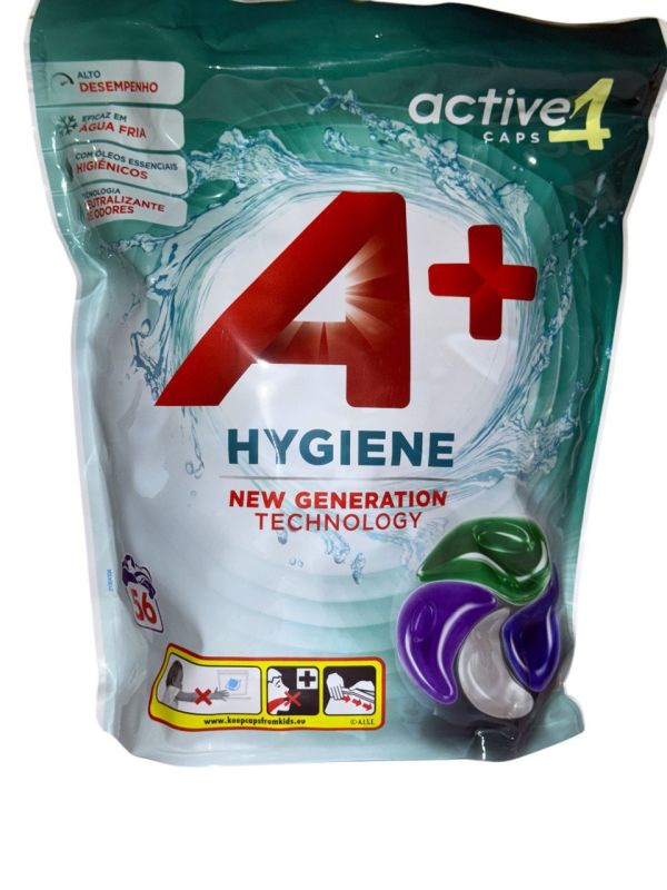 Гель-капсули для прання А+ 4в1 Hygiene, 56 шт.