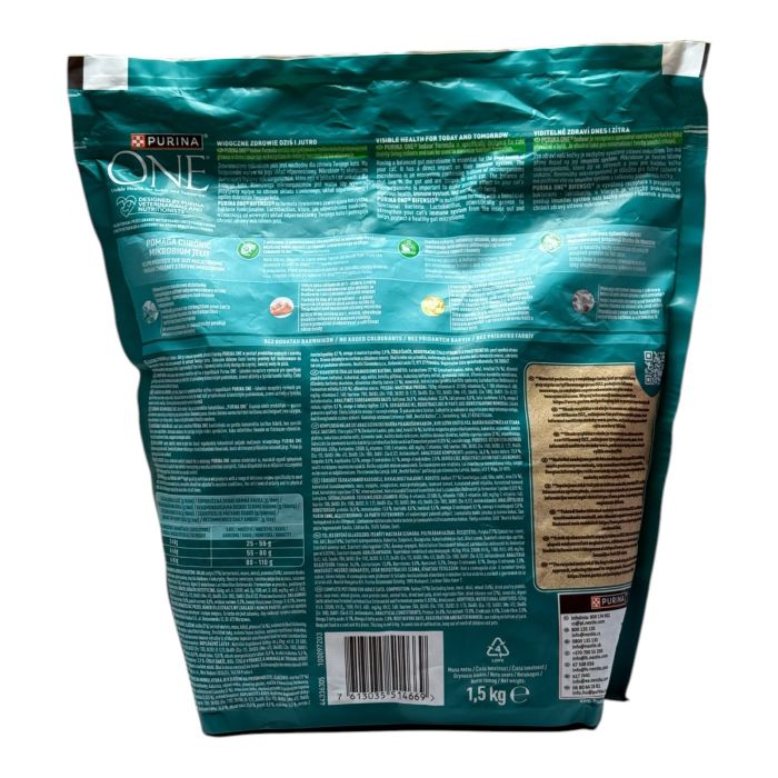 Сухий корм PURINA ONE Indoor для дорослих котів, що постійно перебувають у приміщенні, з індичкою 1.5 кг