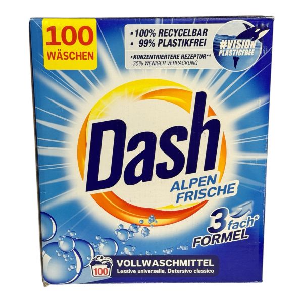 Сипучий універсальний порошок для прання  Dash 3w1 Alpen Frische 6kg 100 прань