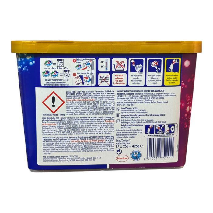 Капсули для прання Dixan discs color 4in1,17 шт