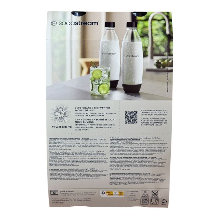 ПЛЯШКИ ДЛЯ ВОДИ SODASTREAM FUSE 1Л - ЧОРНІ ДВІ Бутилки