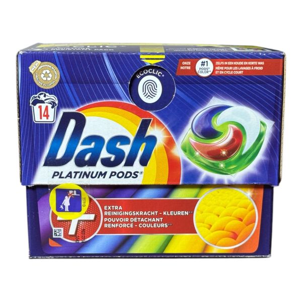 Капсули для прання Dash platinum pods color 4в1,14 шт