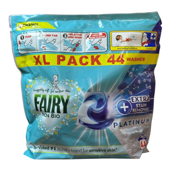 Капсули для прання дитячої білизни Fairy Platinum Non-Bio Extra 44шт