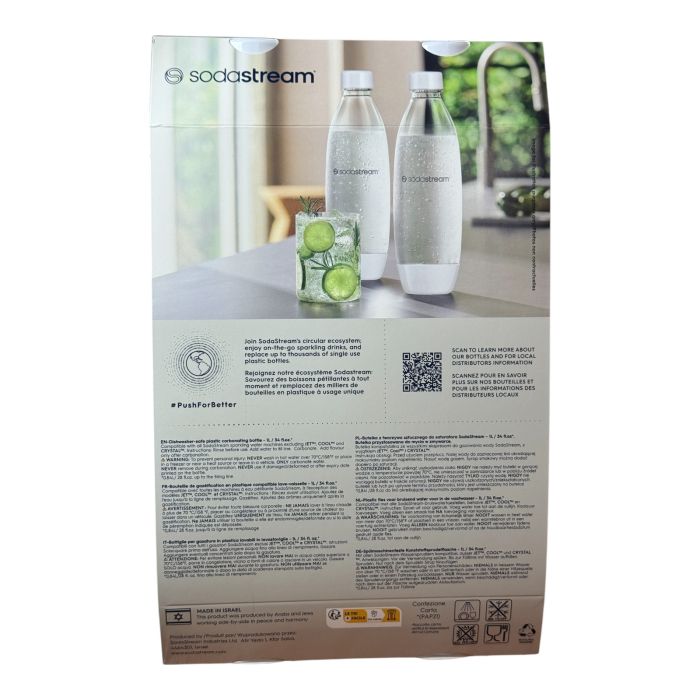 ПЛЯШКИ ДЛЯ ВОДИ SODASTREAM FUSE 1Л - БІЛІ ДВІ Бутилки