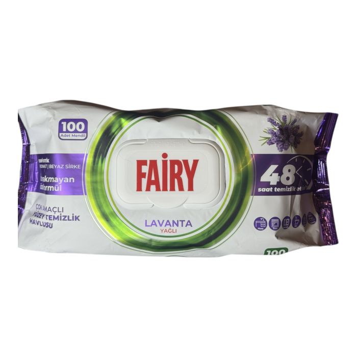 Вологі серветки для прибирання Fairy з клапаном Лаванда 100 шт