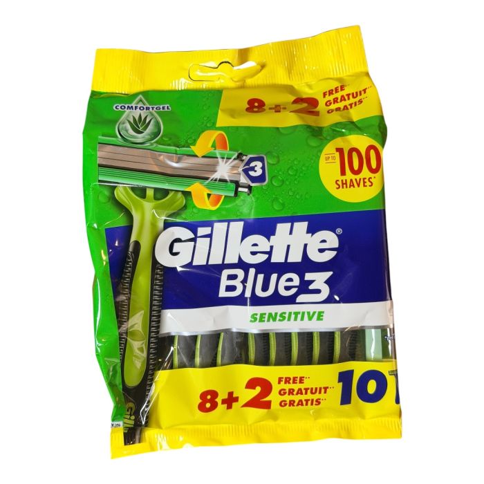 Gillette Blue 3 Sensitive станки для гоління 8+2 шт.