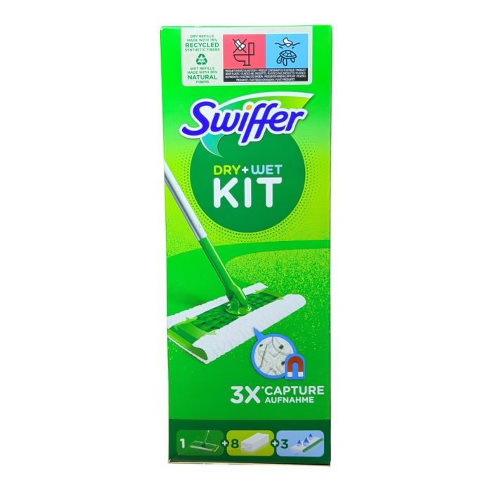 Швабра для миття підлоги Swiffer Kit + 8 сухих і 3 вологих серветки 